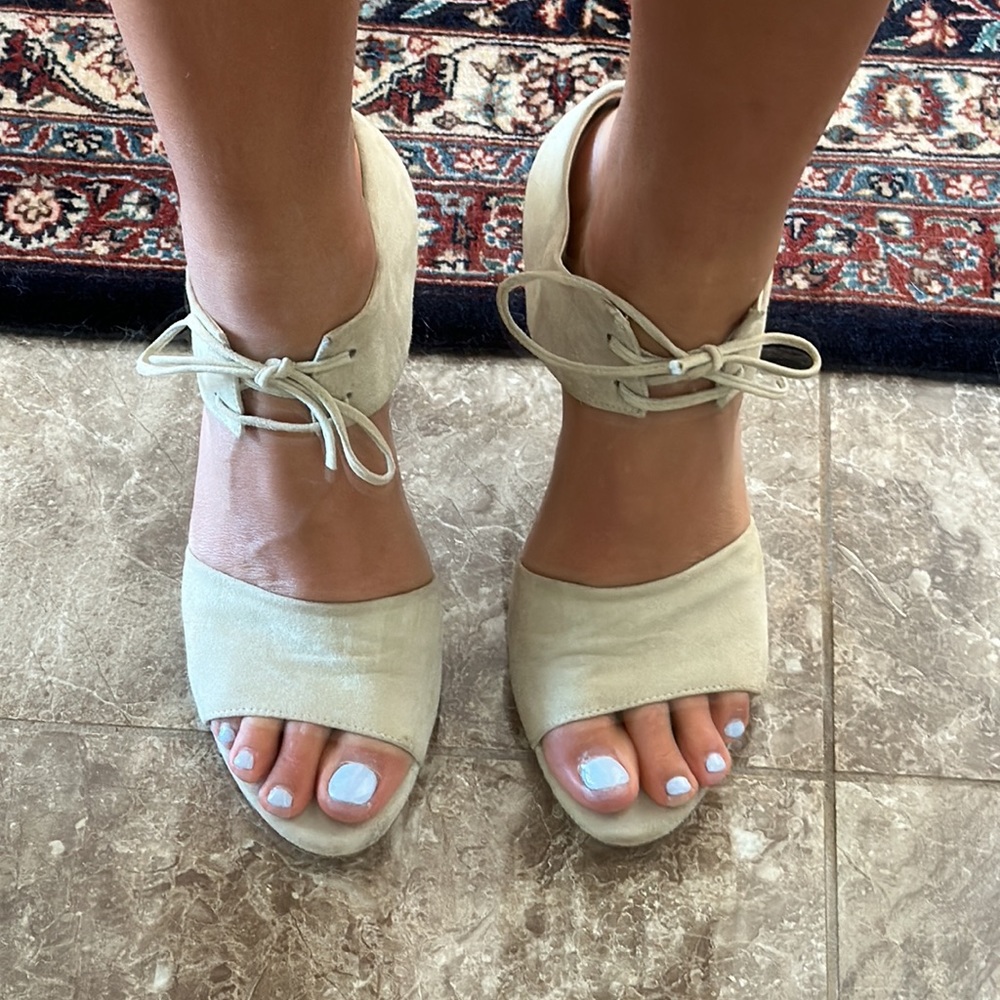 Dee Keller Suede Lace Up Stilletos